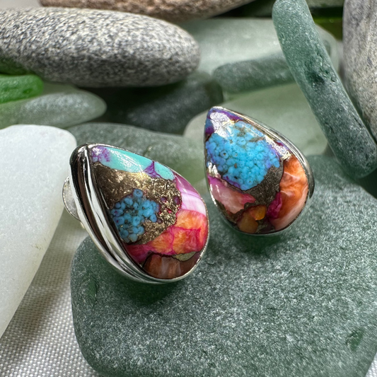 Classic Copper Turquoise Post Earrings