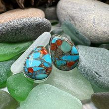 Load image into Gallery viewer, Classic Copper Turquoise Post Earrings