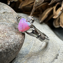 Load image into Gallery viewer, Glencora Claddagh Pink Opal Ring