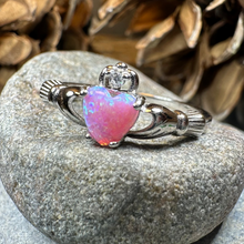 Load image into Gallery viewer, Glencora Claddagh Pink Opal Ring