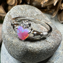 Load image into Gallery viewer, Glencora Claddagh Pink Opal Ring
