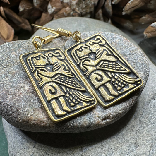 Kissing Couple Viking Bronze Earrings - Bronze Historical Reproduction Jewelry