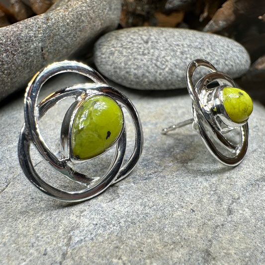 Connemara Marble Celtic Post Earrings