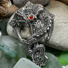 Load image into Gallery viewer, Zyrinx Marcasite Dragon Brooch