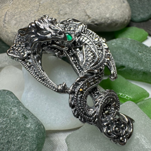 Load image into Gallery viewer, Zyrinx Marcasite Dragon Brooch