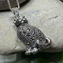 Load image into Gallery viewer, Sitting Pretty Marcasite Cat Necklace