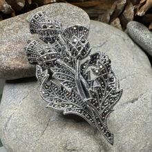 Load image into Gallery viewer, Marcasite Thistle Brooch
