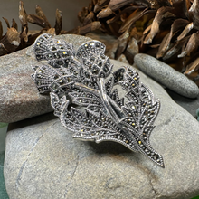 Load image into Gallery viewer, Marcasite Thistle Brooch