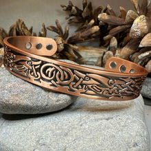 Load image into Gallery viewer, Viking Birds Copper Cuff Bracelet