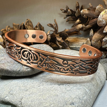 Load image into Gallery viewer, Viking Birds Copper Cuff Bracelet