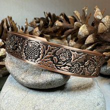 Load image into Gallery viewer, Scottish Thistle Copper Cuff Bracelet