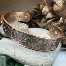 Load image into Gallery viewer, Scottish Thistle Copper Cuff Bracelet