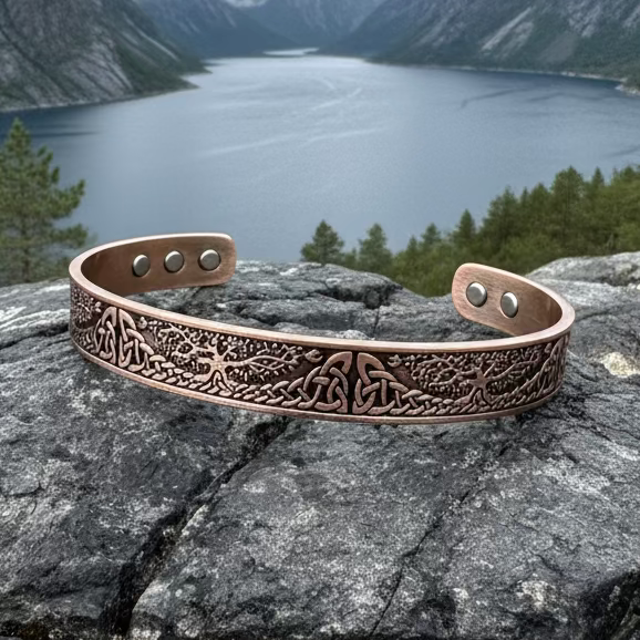 Slim Tree of Life Copper Cuff Bracelet