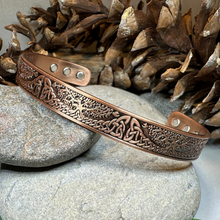 Load image into Gallery viewer, Slim Tree of Life Copper Cuff Bracelet