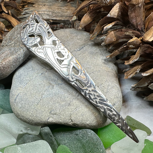 Scottish Celtic Dragon Kilt Pin - Handmade in Scotland