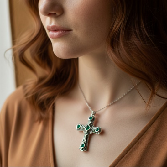 Durrow Celtic Cross Necklace — view 7