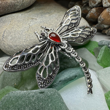 Load image into Gallery viewer, Damsel Dragonfly Marcasite Brooch
