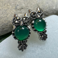 Load image into Gallery viewer, Mackenna Owl Marcasite Earrings