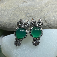 Load image into Gallery viewer, Mackenna Owl Marcasite Earrings