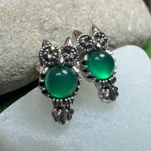 Load image into Gallery viewer, Mackenna Owl Marcasite Earrings