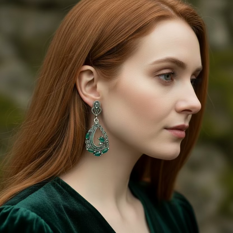 Load image into Gallery viewer, Bellicent Marcasite Earrings