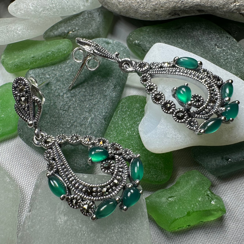 Load image into Gallery viewer, Bellicent Marcasite Earrings