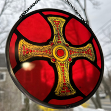 Load image into Gallery viewer, Saint Cuthbert's Cross Suncatcher