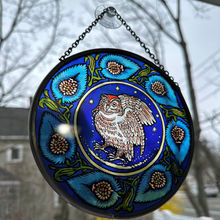 Load image into Gallery viewer, William De Morgan Owl Suncatcher