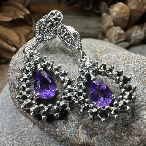 Load image into Gallery viewer, Bebe Marcasite Earrings