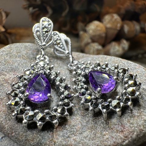 Load image into Gallery viewer, Bebe Marcasite Earrings