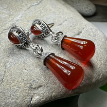 Load image into Gallery viewer, Celtic Raindrop Marcasite Earrings