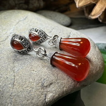 Load image into Gallery viewer, Celtic Raindrop Marcasite Earrings