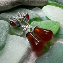 Load image into Gallery viewer, Celtic Raindrop Marcasite Earrings