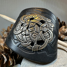 Load image into Gallery viewer, Celtic Shieldmaiden Leather Hair Slide