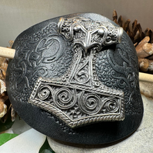Load image into Gallery viewer, Thor's Hammer Leather Hair Slide