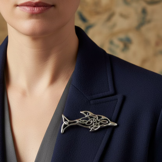 Nehalennia Celtic Dolphin Brooch for Women