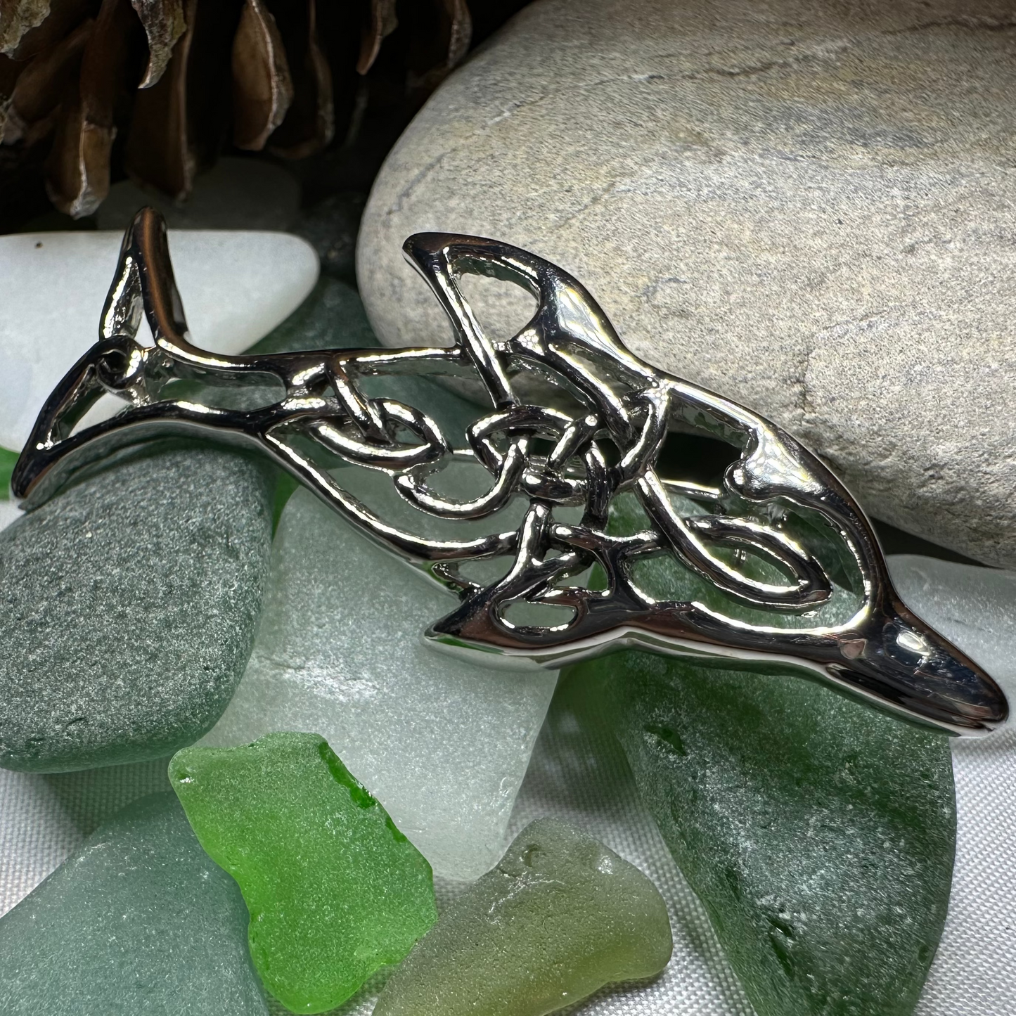 Nehalennia Celtic Dolphin Brooch for Women