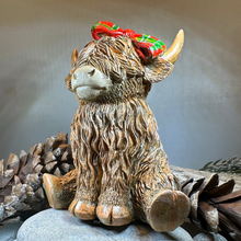 Load image into Gallery viewer, Tartan Princess Highland Cow Figurine