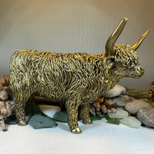 Load image into Gallery viewer, Large Golden Highland Cow Figurine