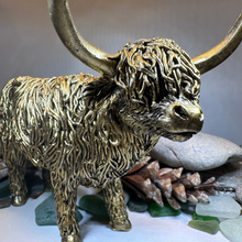 Load image into Gallery viewer, Large Golden Highland Cow Figurine