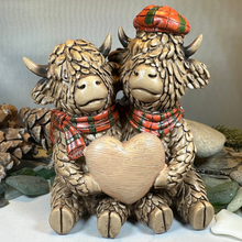 Load image into Gallery viewer, Tartan Lovers Highland Cow Figurine