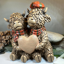 Load image into Gallery viewer, Tartan Lovers Highland Cow Figurine