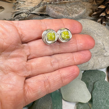 Load image into Gallery viewer, Connemara Marble Celtic Spiral Post Earrings