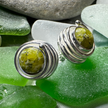 Load image into Gallery viewer, Connemara Marble Celtic Spiral Post Earrings