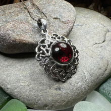 Load image into Gallery viewer, Elena Shamrock Garnet Necklace