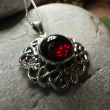 Load image into Gallery viewer, Elena Shamrock Garnet Necklace