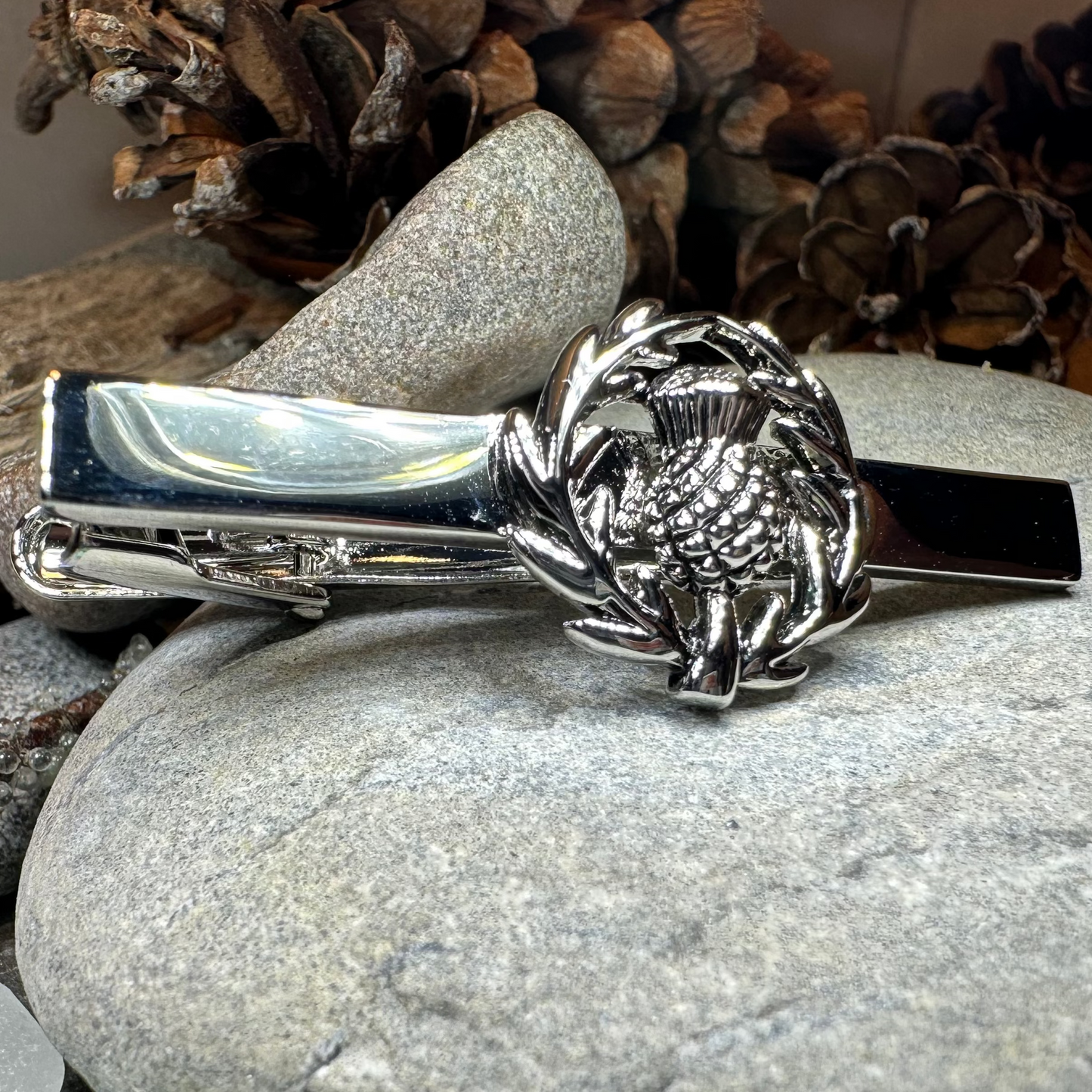 Classic Scottish Thistle Tie Bar for Men — view 4