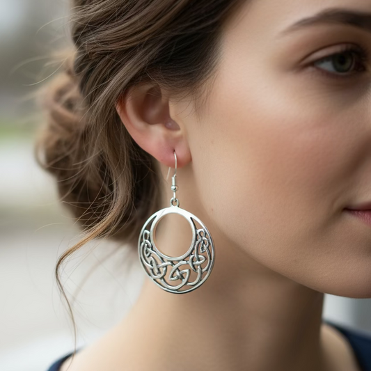 Evanora Celtic Knot Earrings in Sterling Silver