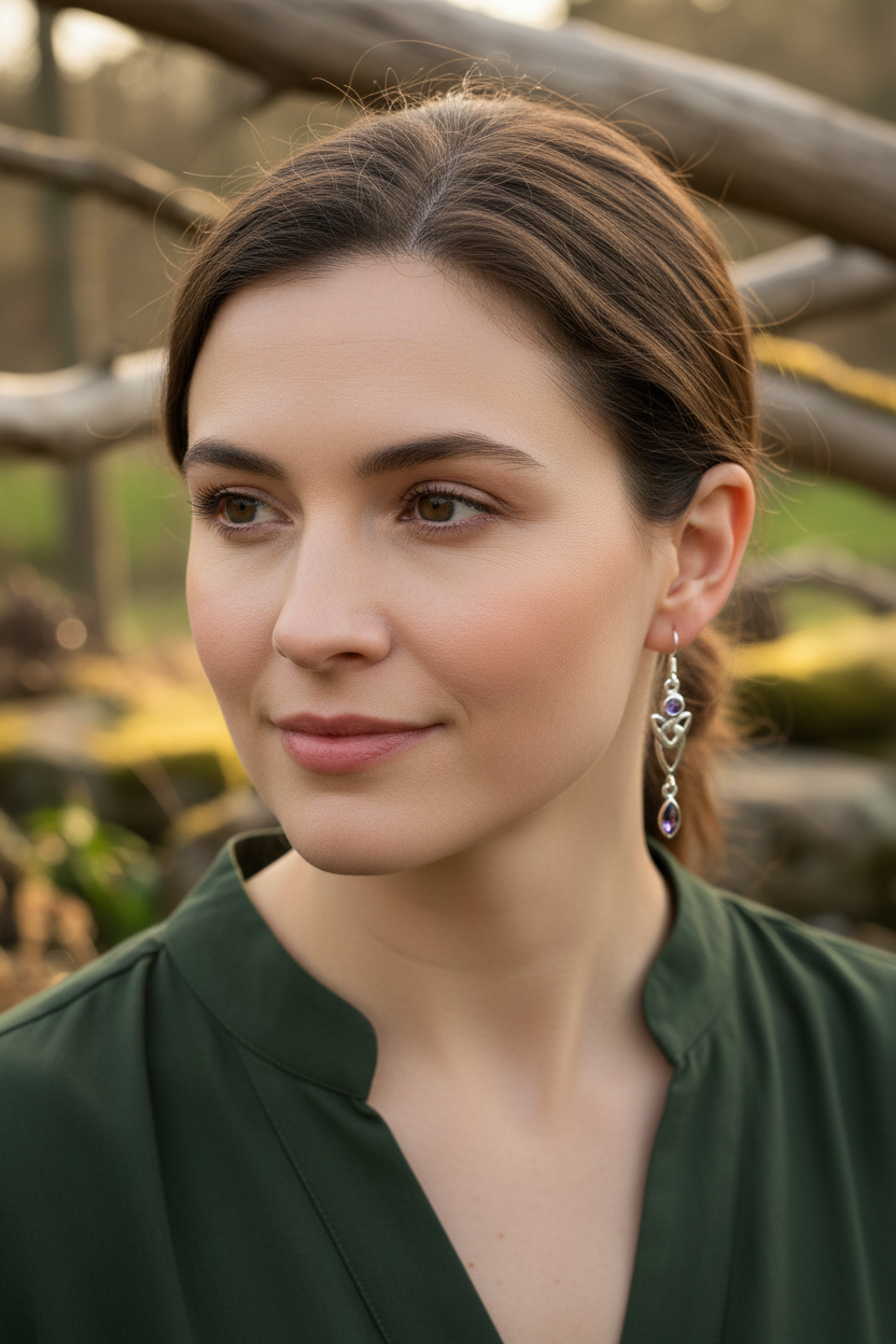Holyrood Celtic Knot Earrings in Sterling Silver