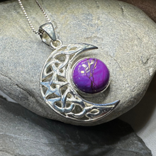 Load image into Gallery viewer, Midnight Celtic Moon Necklace